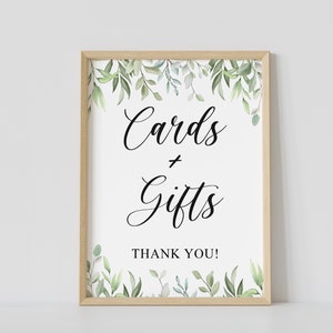 bord kaarten en geschenken, groen babyshower, 5 x 7, 8 x 10, afdrukbaar, direct downloaden