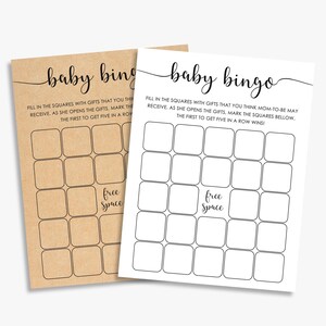 Baby Bingo Bingo Geschenk, schwarz & weiß, leer, Bingo Karten, schwarz & weiß, printable, zum sofortigen Download