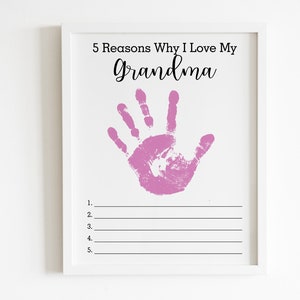 handprint art, grandmother mothers day gift, DIY mothers day gifts for grandma from grandkids, gifts under 20, INSTANT DOWNLOAD