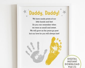 dad christmas gift from baby | from son | from daughter, handprint art, daddy poem card, footprint art, keepsake, INSTANT DOWNLOAD