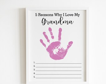 Handabdruck Kunst, Geschenk für Oma von Enkelkindern, Geschenk unter 20, Geschenk unter 20, Geschenk für Oma, SOFORTIGER DOWNLOAD