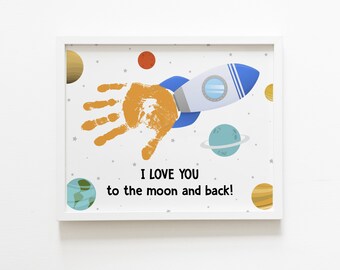 Moon Handprint Art Etsy Moon Handprint Art Etsy