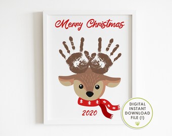 Download Reindeer Handprint Etsy PSD Mockup Templates