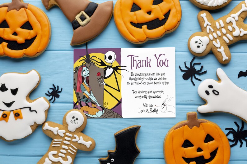 Nightmare Before Christmas Thank You Card Nightmare Before | Etsy