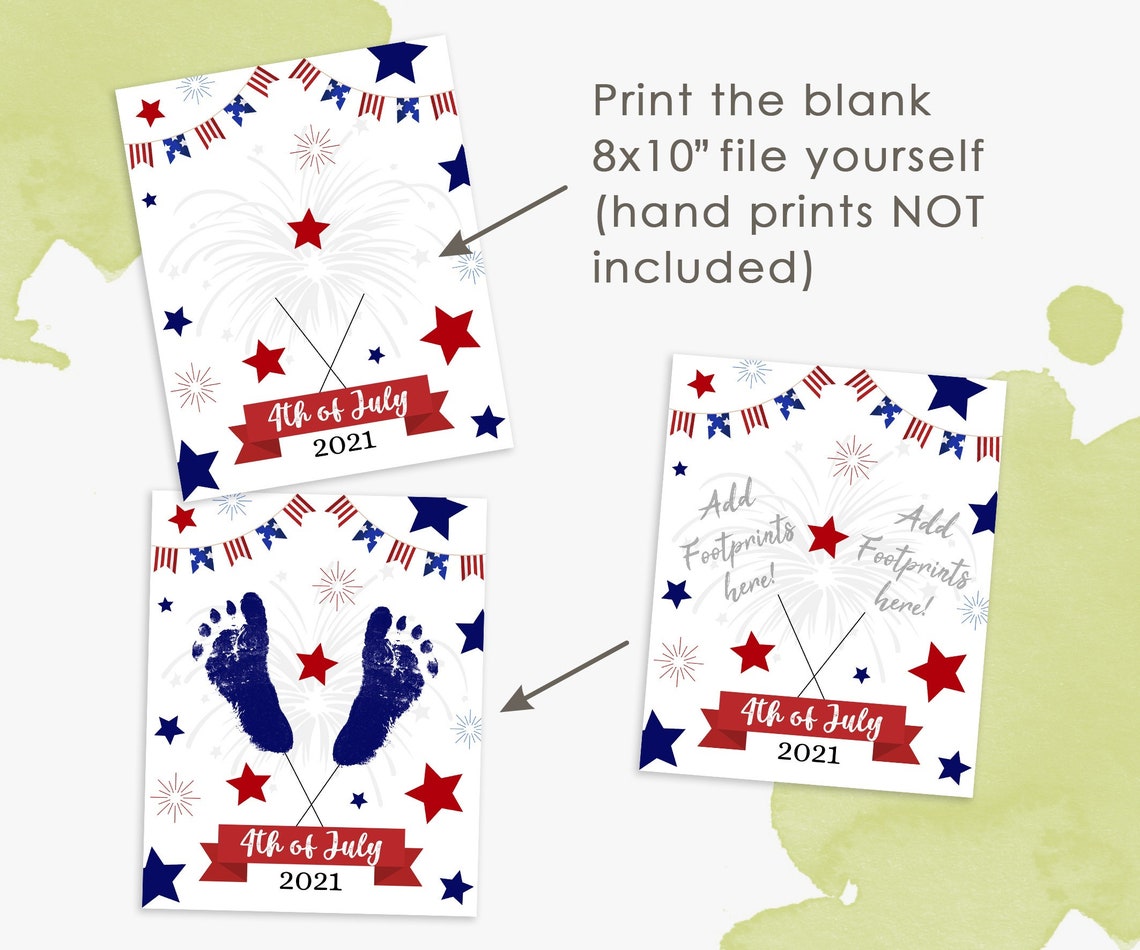 Handprint art 4th of july footprint art printable craft | Etsy