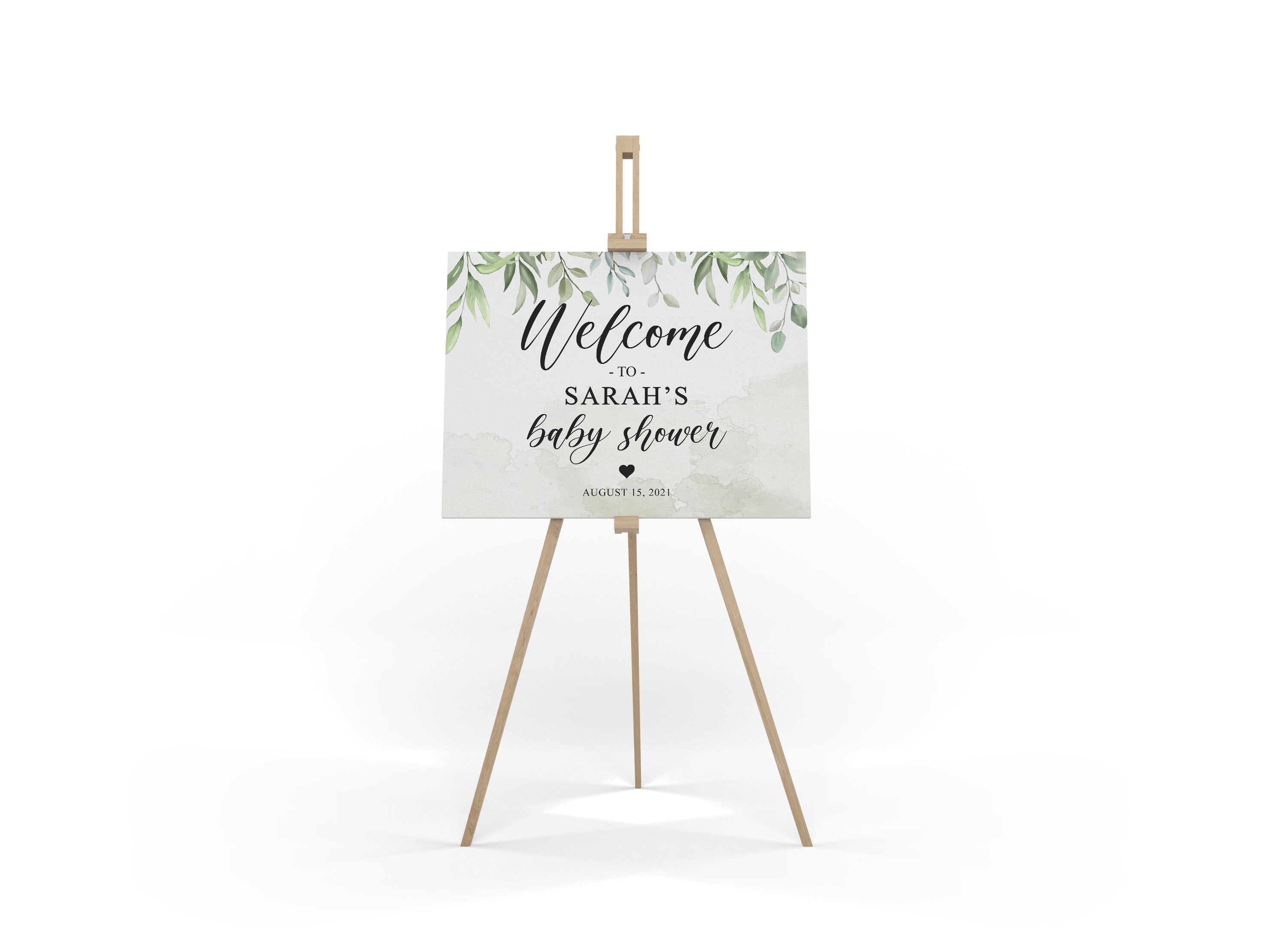 Greenery baby shower welcome sign template printable baby | Etsy