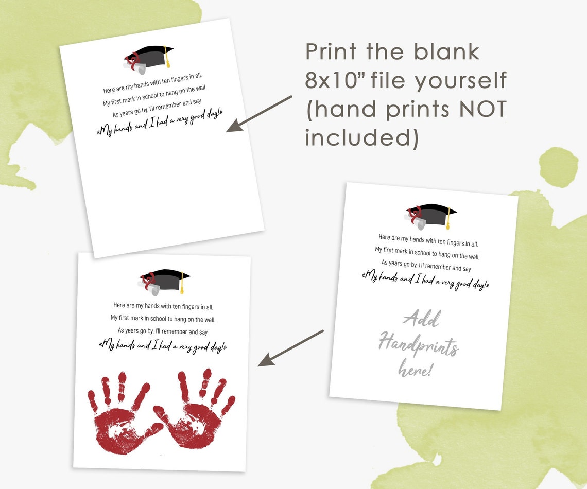 Handprint Art First Day of School Printable Kids Craft - Etsy