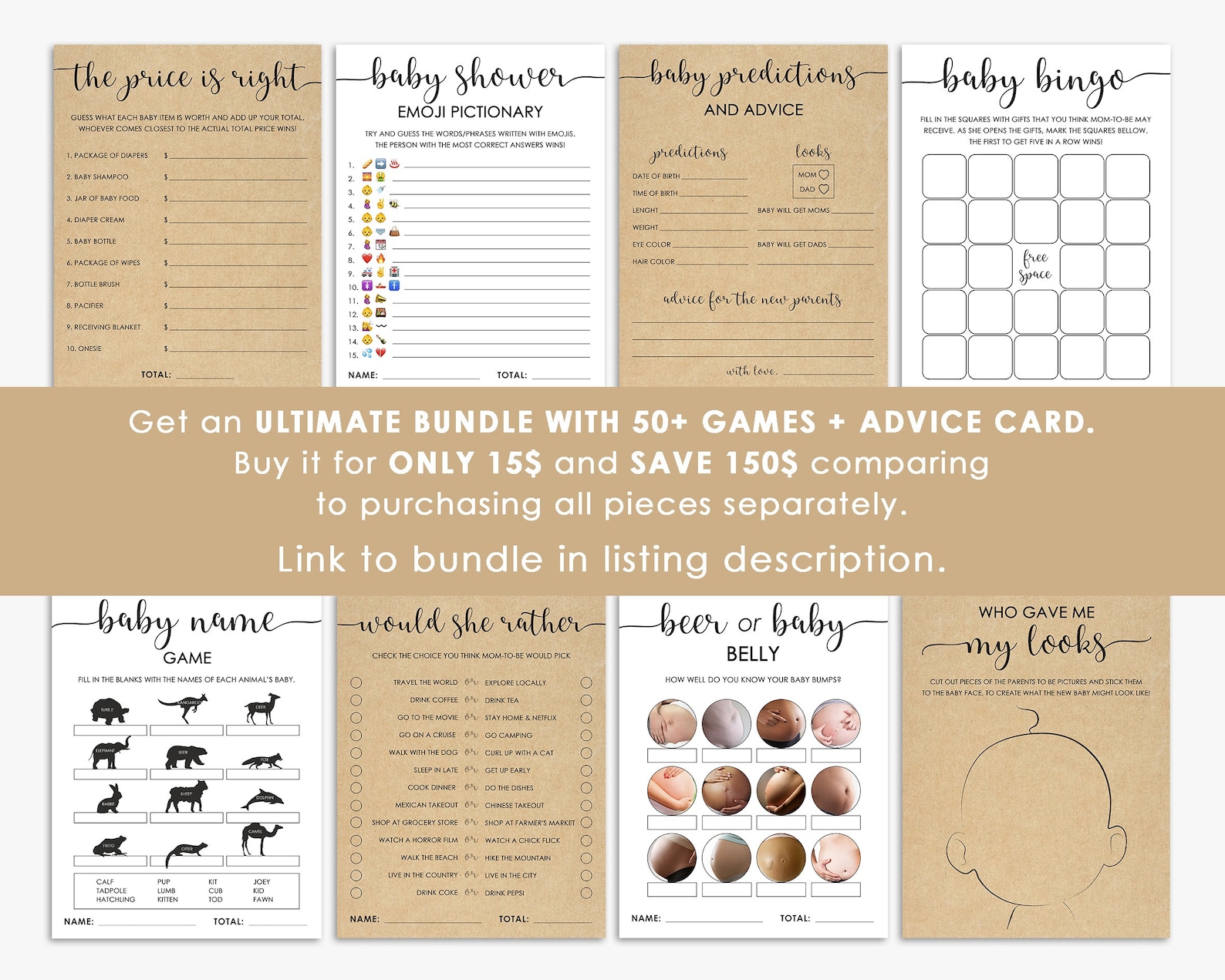 What Did the Mom Say Baby Shower Game Rustic Kraft Etsy