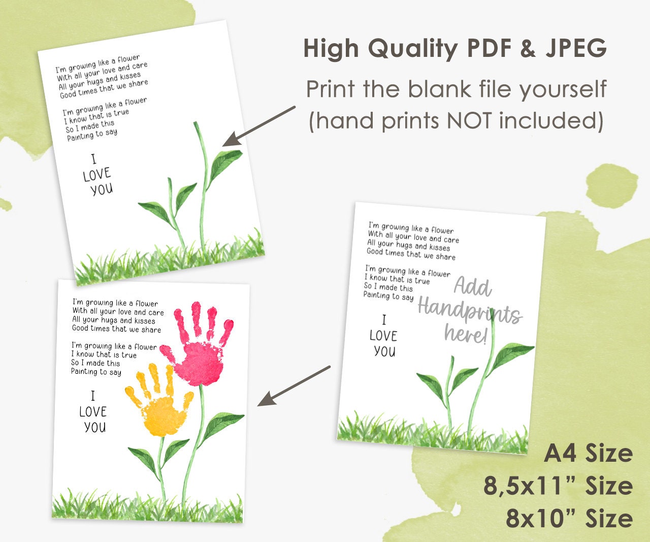 Mothers Day Handprint Art Poem, Flower Bouquet Craft for Mom | for ...