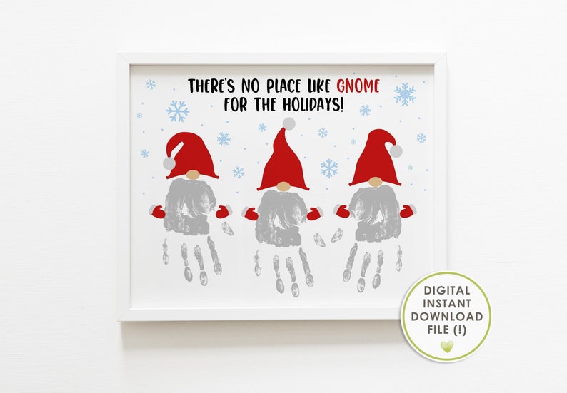 Christmas Handprint Art Baby Kids Toddler Craft Theres Etsy
