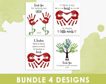 Teacher Handprint Art Bundle: DIY Thank You Gift (Digital Download)