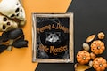 Mommy and Daddy little monster ultrasound frame printable, Baby shower before christmas ideas, Halloween Baby Shower party decorations product logo