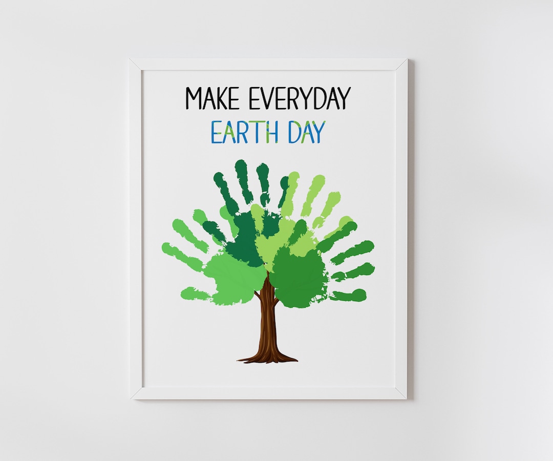 Earth Day, Tree Handprint Art Craft, DIY, Kindergarten, Earth Day ...