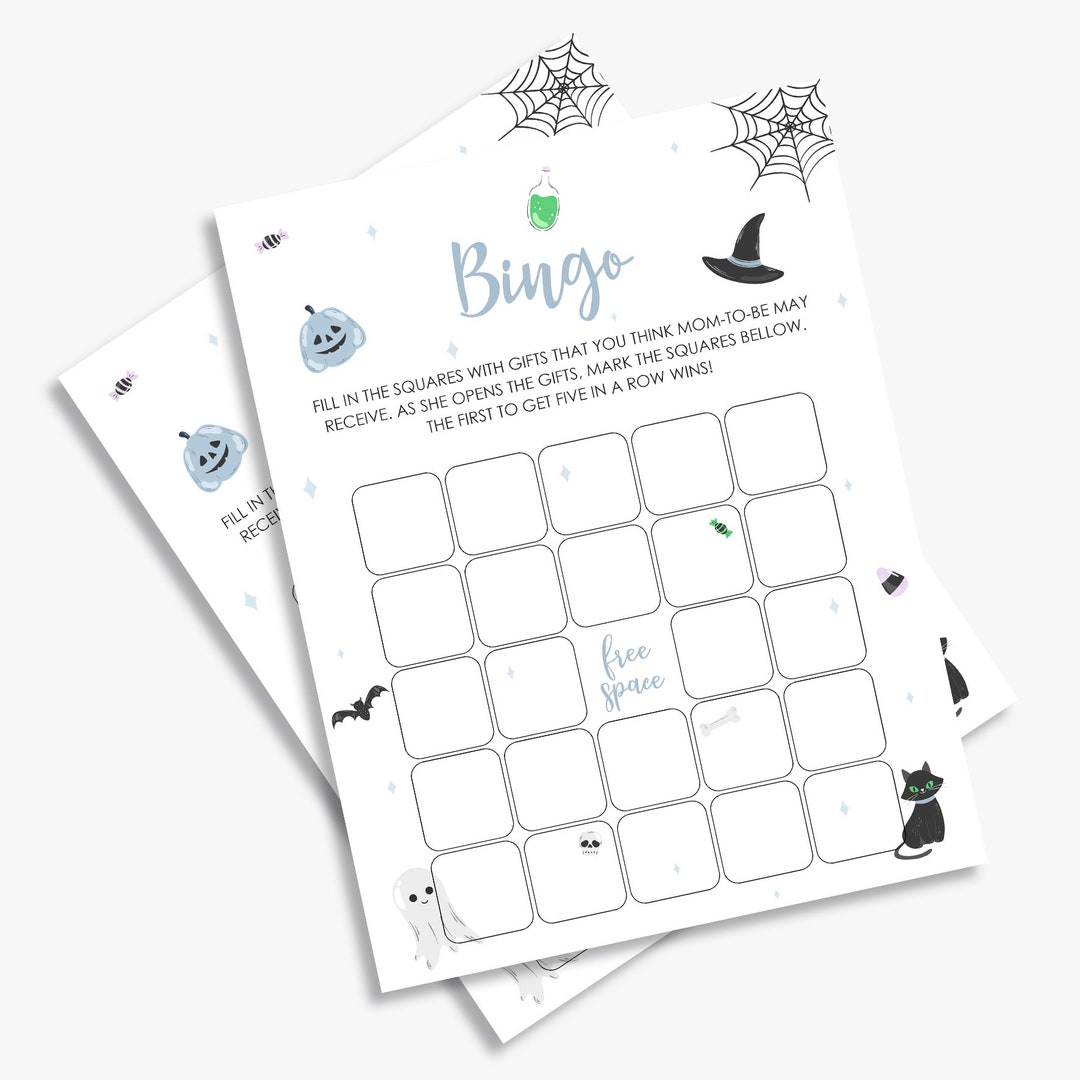 Printable Baby Shower Bingo Pastel Halloween Baby Bingo Etsy