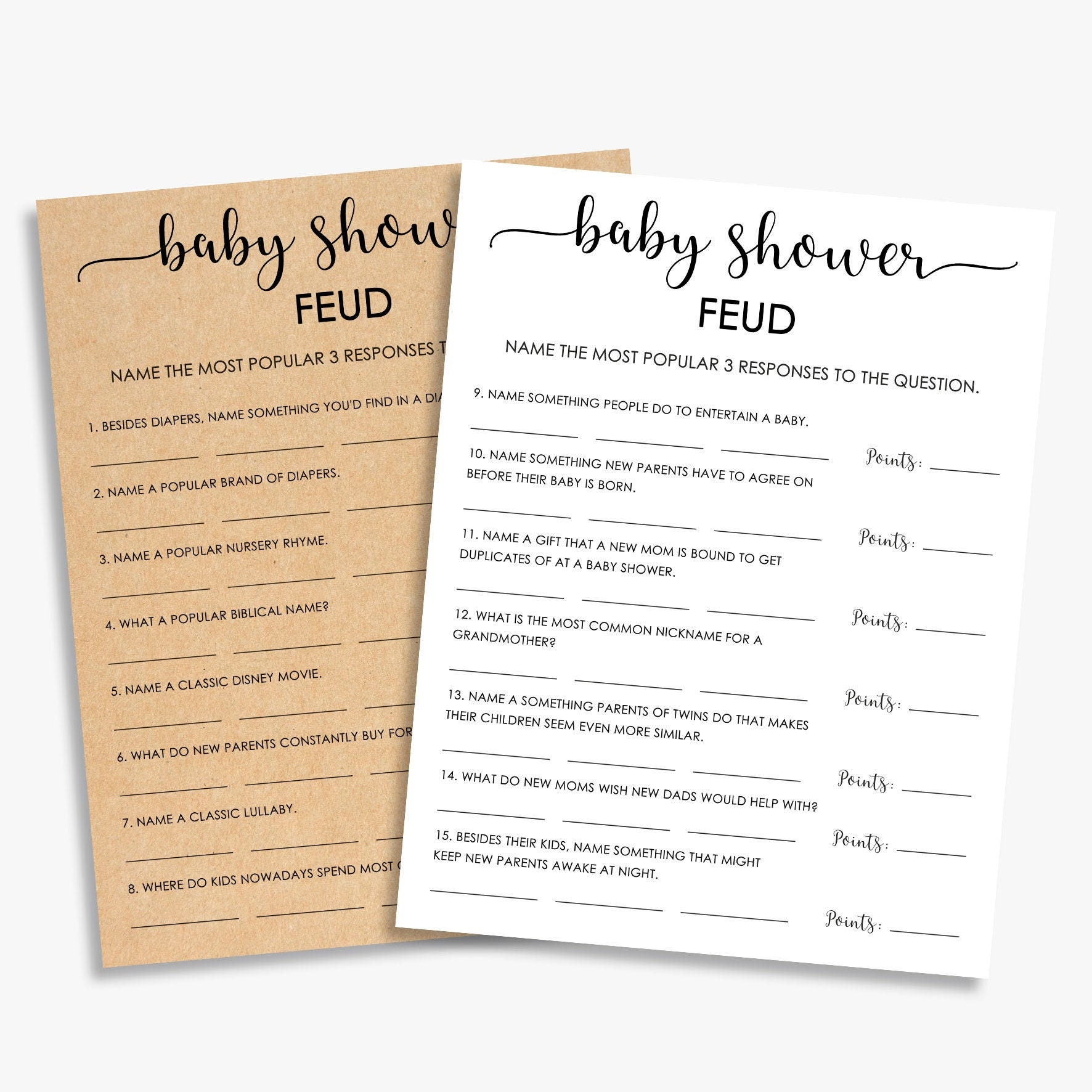 family feud baby shower game family feud baby shower game