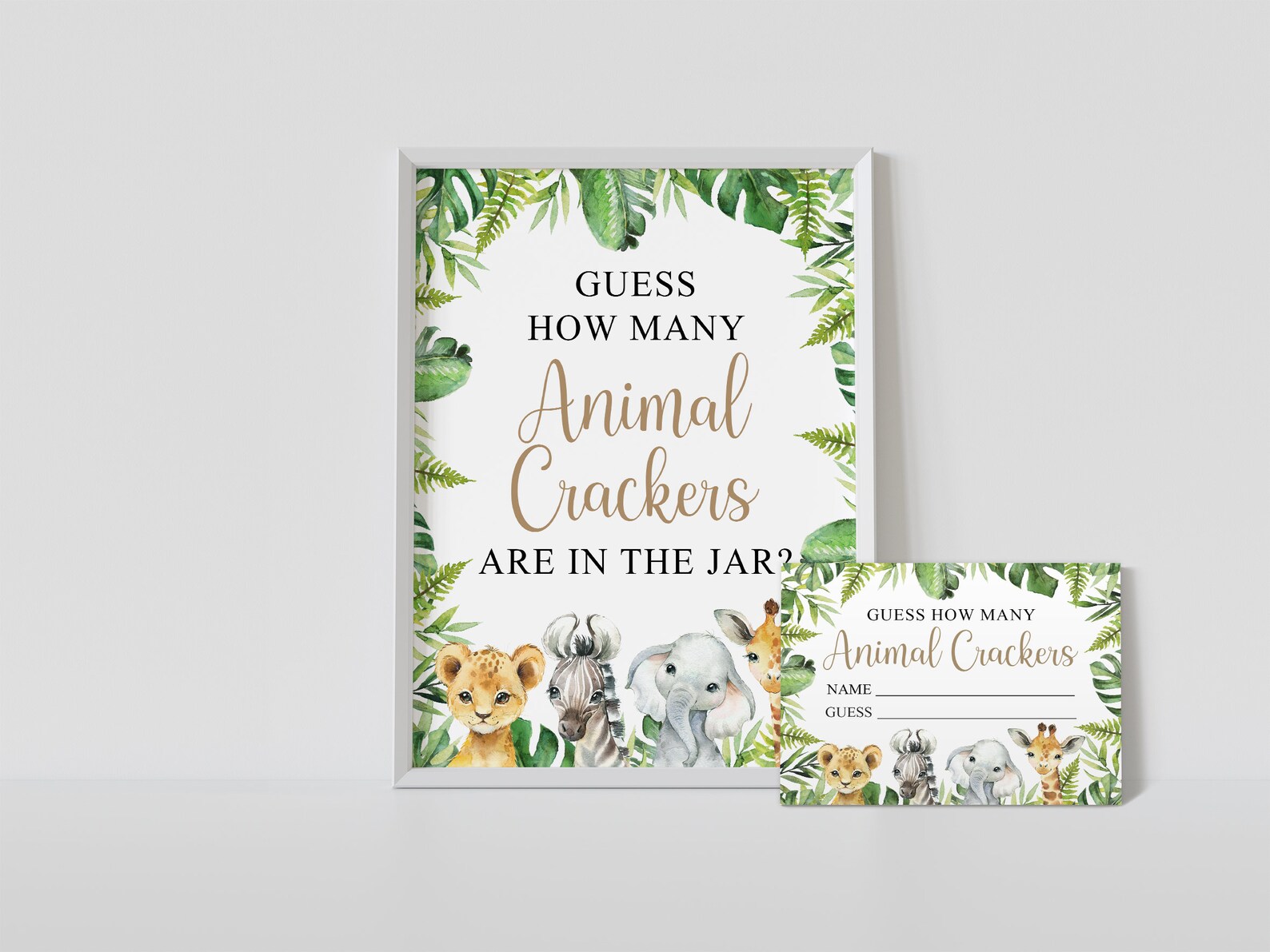 Guess How Many Animal Crackers in the Jar Safari Baby Shower Etsy