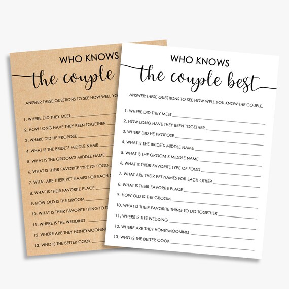 Who Knows the Couple Best Rustic Bridal Shower Game Funny - Etsy Singapore Who Knows the Couple Best Rustic Bridal Shower Game Funny - Etsy Singapore
