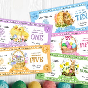 Osterkinder spielen Geld, Bundle, Bunny Dollar Bill Kid's Aktivität, Ostereiersuche, Ostern Kinderspiele, printable, Instant Download