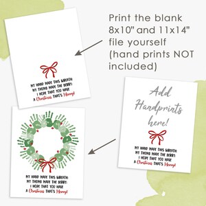 Handprint Art, Christmas Wreath Poem, Diy Postcard, Craft Gift From ...