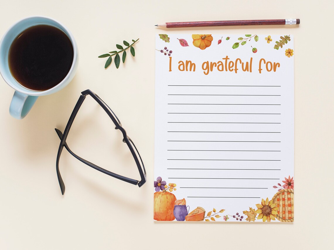 I Am Grateful For Printable Thanksgiving Cards for Adults - Etsy