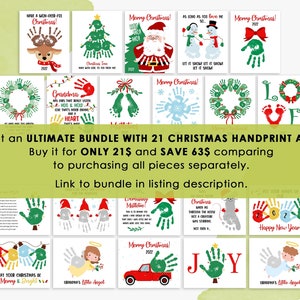 handprint christmas lights, kids crafts, merry & bright, printable, instant download image 6