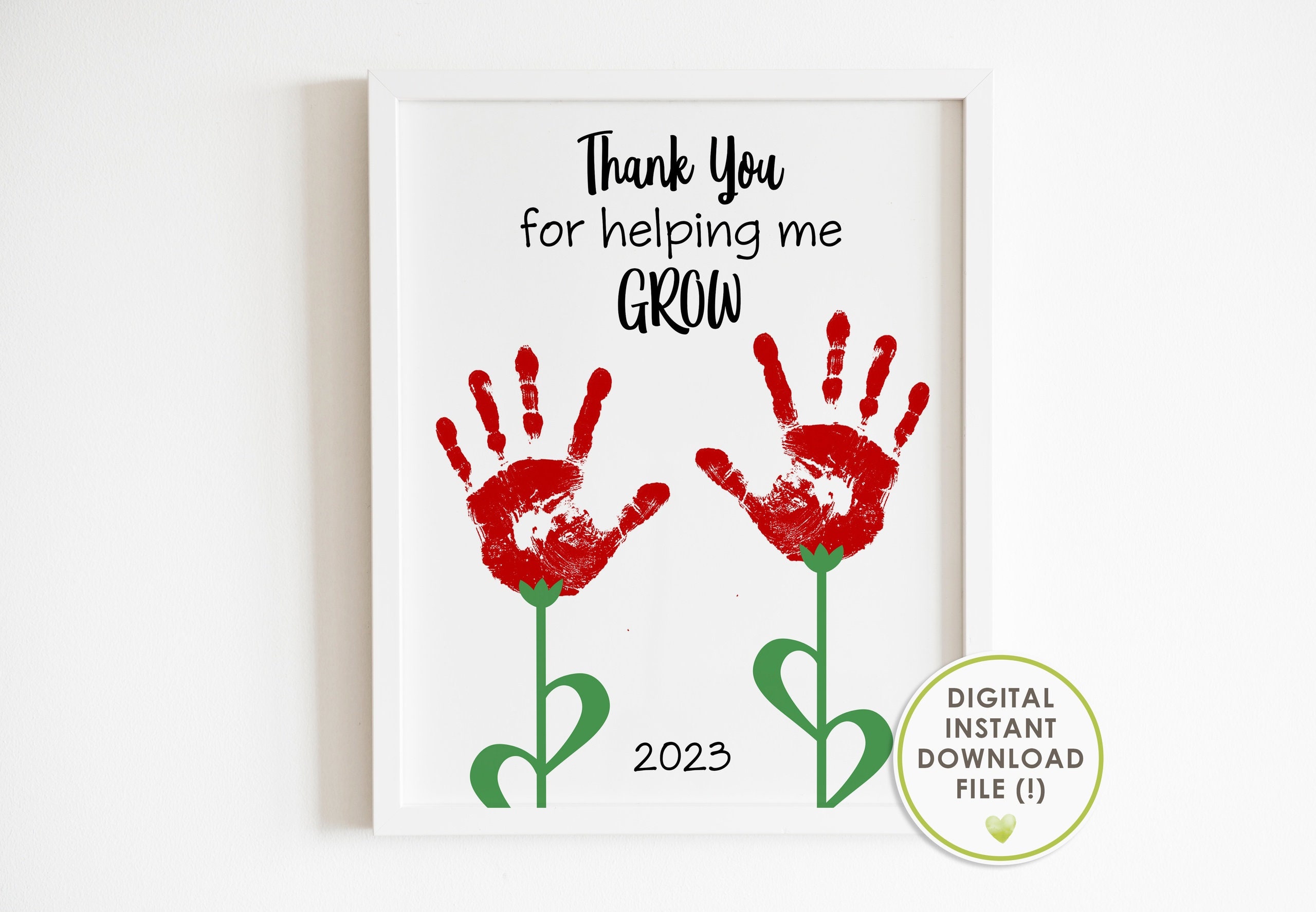 Thank You Gift Teacher Printable Handprint Art Thank You for - Etsy