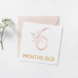 Jalon bébé fille, Cartes Jalon bébé floral rose, Fête prénatale | Nouveau cadeau pour bébé, cartes de mois de bébé, imprimables, téléchargement immédiat