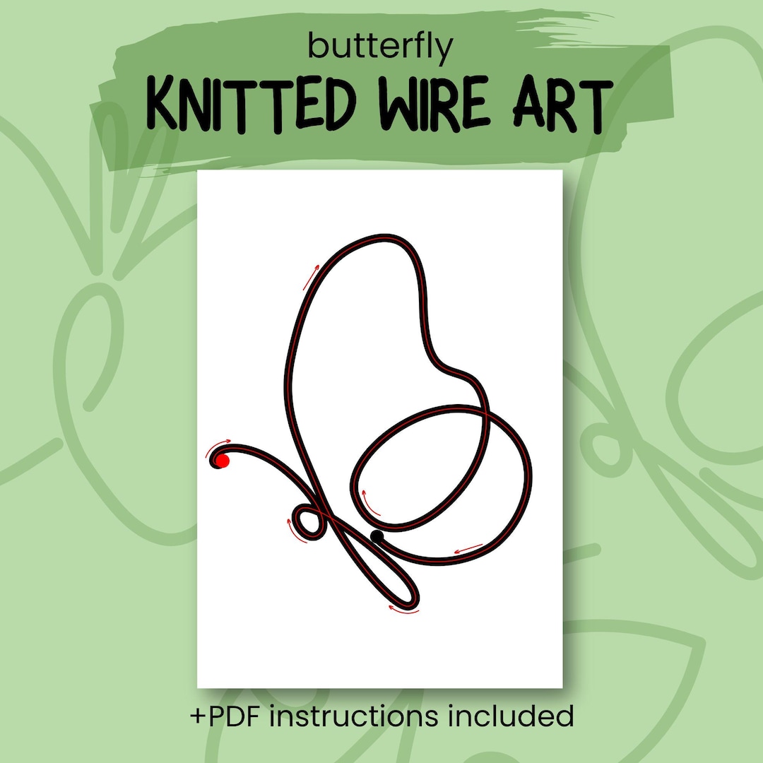 Butterfly Knitted Wire Art Template, Instant Download - Etsy