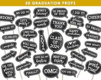 graduation decorations 2024, photo booth props, graduation props, INSTANT DOWNLOAD