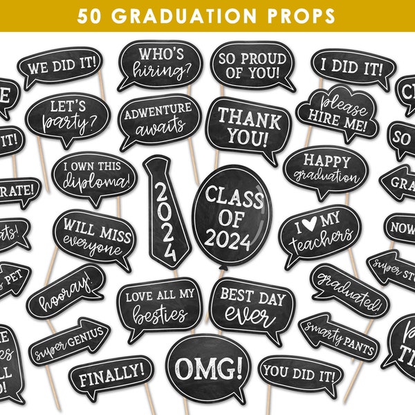 graduation decorations 2024, photo booth props, graduation props, INSTANT DOWNLOAD