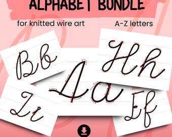 Kit de plantillas para tejer el alfabeto con alambre, plantillas para doblar letras de la A a la Z, manualidades, decoración tejida para habitación infantil, plantillas de tricotina