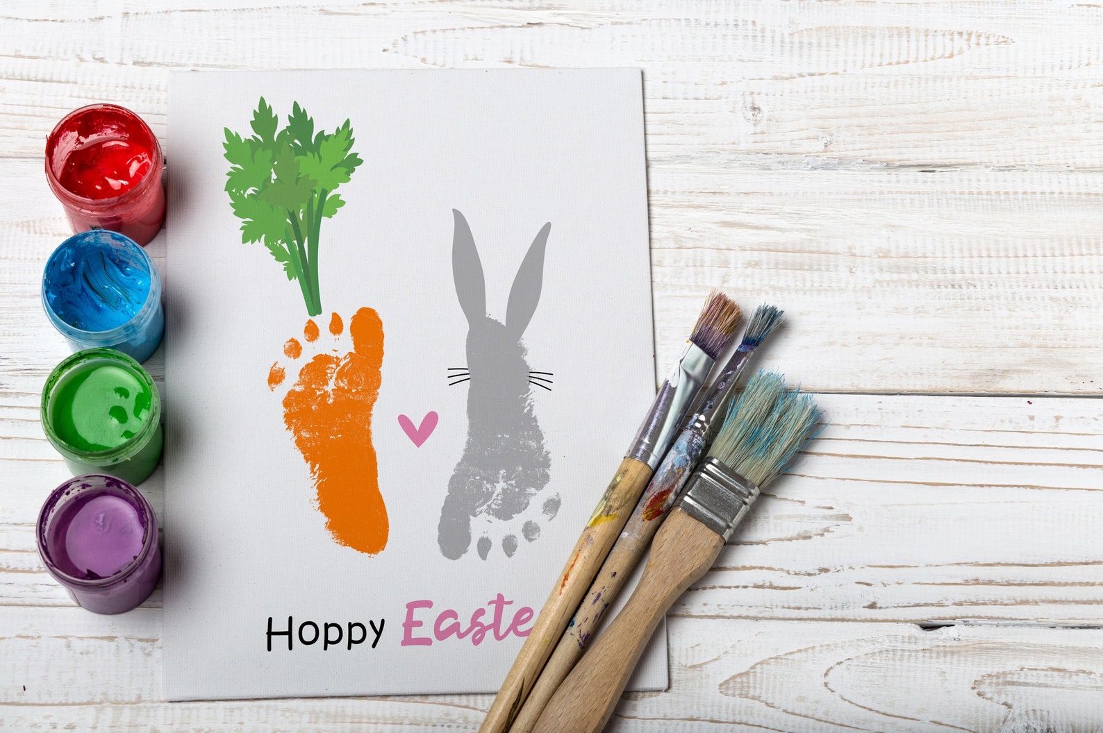 Easter handprint art cute little carrots footprint craft Etsy