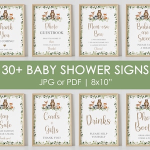Waldtiere Baby Schild, 2 Schild, geschlechtsneutral, Waldtiere, Set, bedruckbar, INSTANT DOWNLOAD