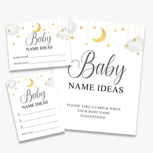 Namensideen für Babys, Twinkle Twinkle Star, Babypartyspiel, Schilder + Karten, Namensvorschläge für Babies, printable, sofort Download