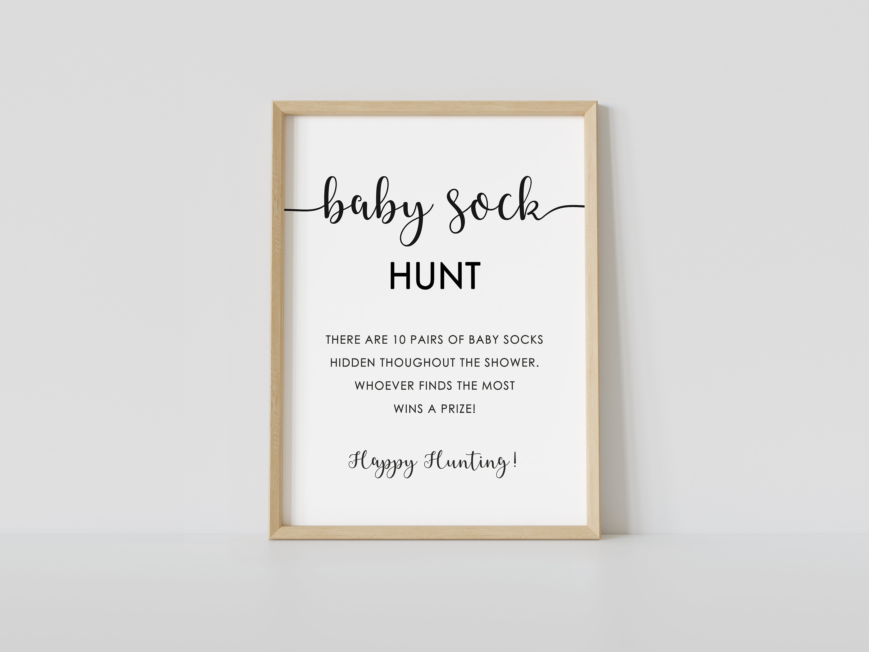Baby Sock Hunt Rustic Baby Shower Game Kraft the Socks Game Etsy