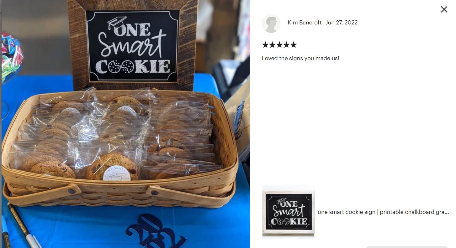 One Smart Cookie Sign | Printable Chalkboard Graduation Sign ...