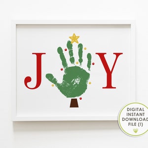 Handprint Christmas Craft, Joy Handprint Art, Christmas Keepsake, printable, INSTANT DOWNLOAD