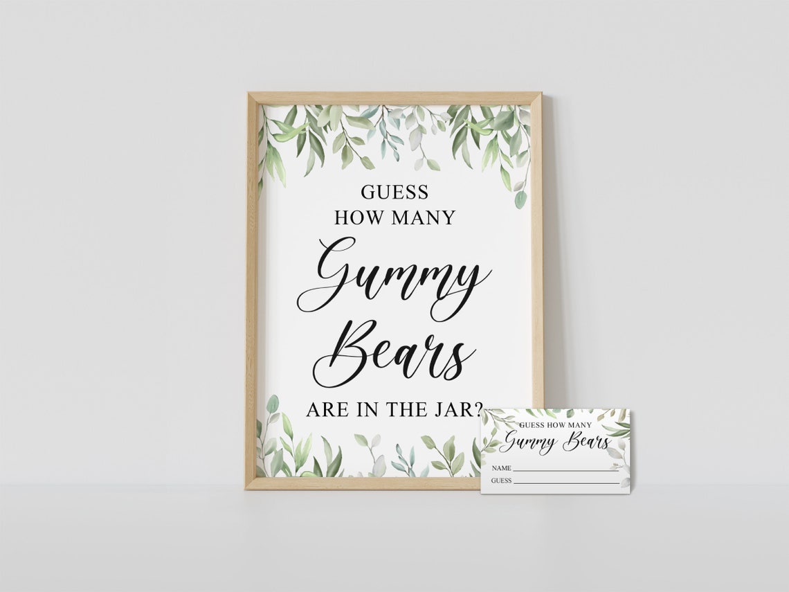 Guess How Many Gummy Bears Are in the Jar Printable Baby | Etsy