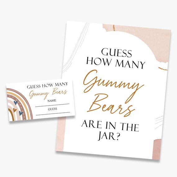 Guess How Many Gummy Bears Are in the Jar Boho Baby Shower - Etsy