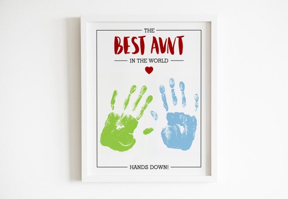aunt gift from baby, handprint art, mothers day aunt gift, best aunt in the world, aunt gifts from niece, best aunt ever, Instant Download