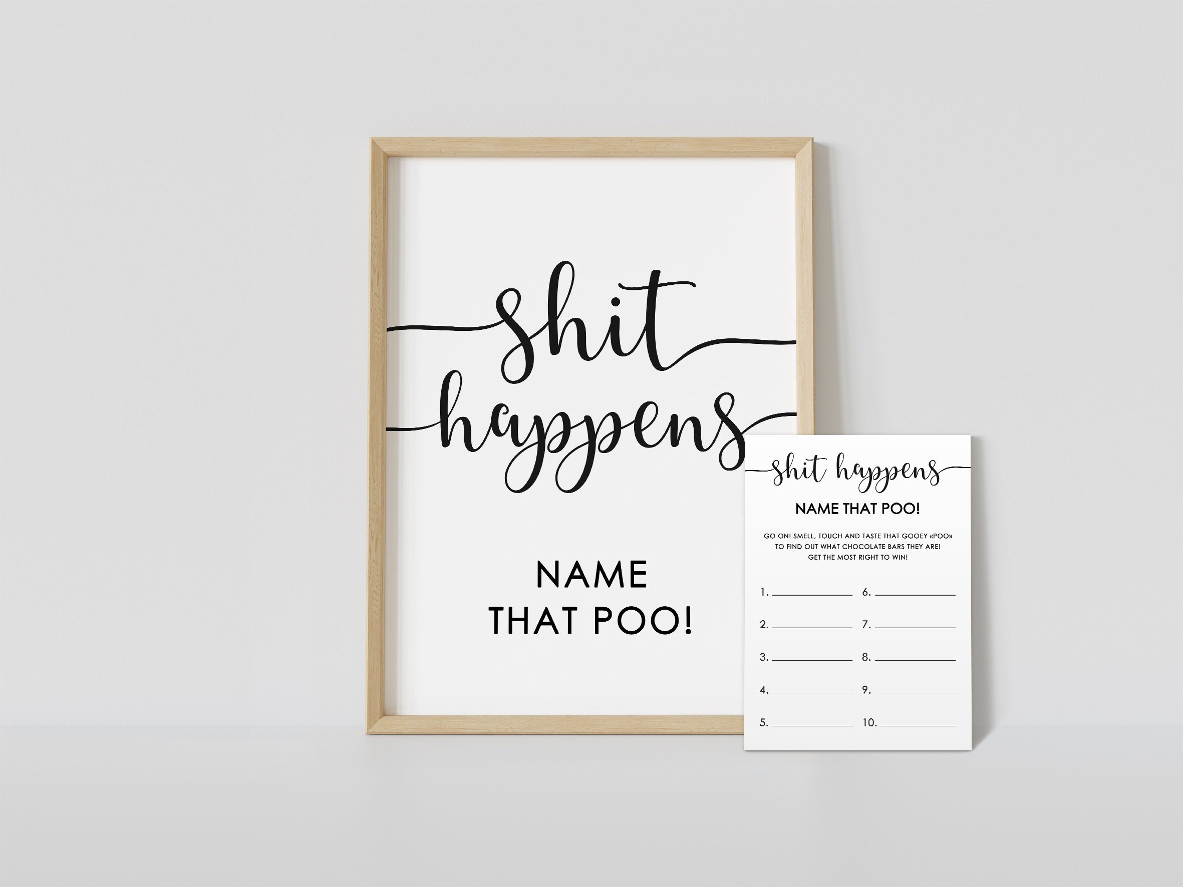 Shit Happens Baby Shower Games Minimalist Funny Baby Shower Etsy UK