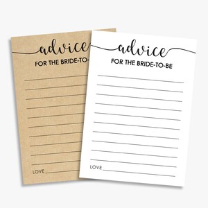 tarjeta de consejos para la futura novia, despedida de soltera rústica, deseos para la novia, kraft + blanco y negro, imprimible, descarga instantánea