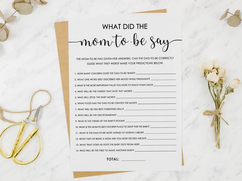 What Did the Mom Say Baby Shower Game Rustic Kraft Etsy