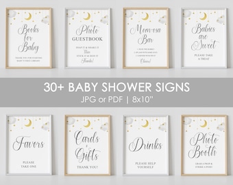 Twinkle Star Baby Shower Sign Bundle: Gender Neutral Decor (Digital Download)