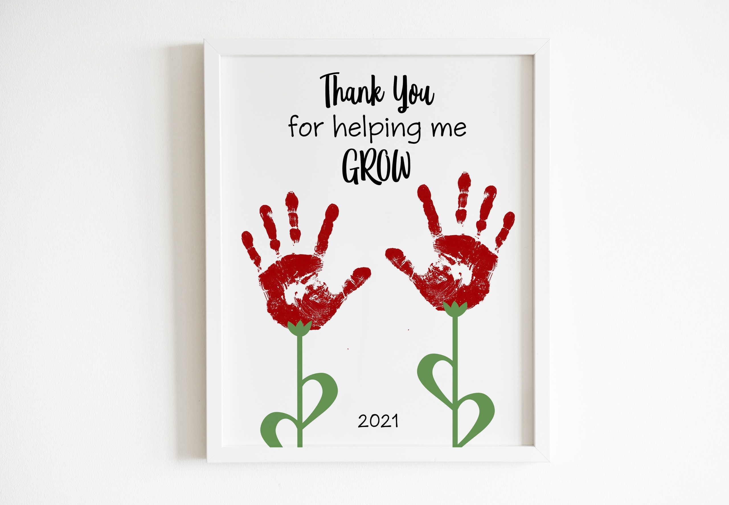 Handprint art thank you gift teacher printable thank you Etsy