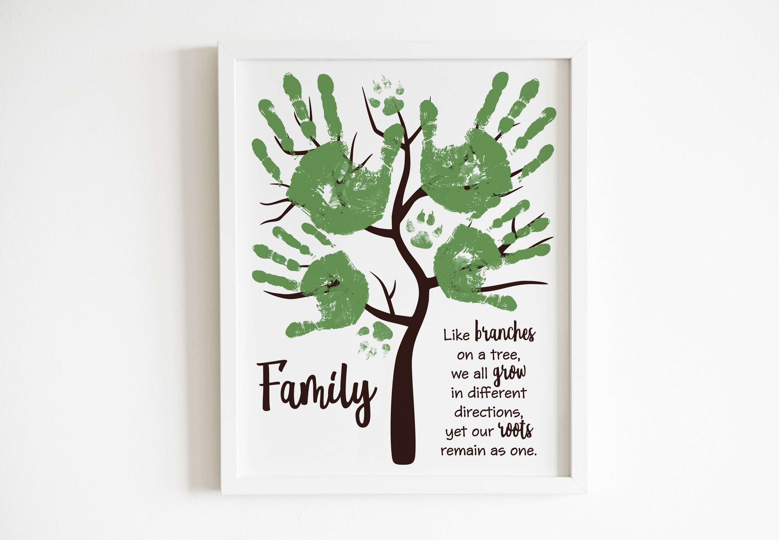 Your Custom Family Handprint Portrait Art on Canvas New Parents