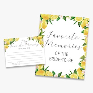 Recuerdo favorito de la novia, despedida de soltera con limones, comparte tu recuerdo favorito de la novia, Italia, cítricos, imprimible, descarga instantánea