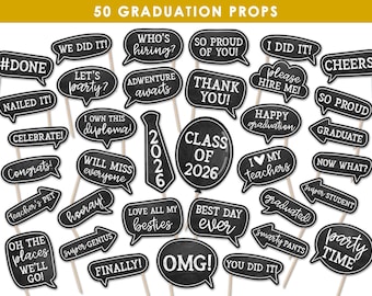 graduation decorations 2026, photo booth props, graduation props, INSTANT DOWNLOAD