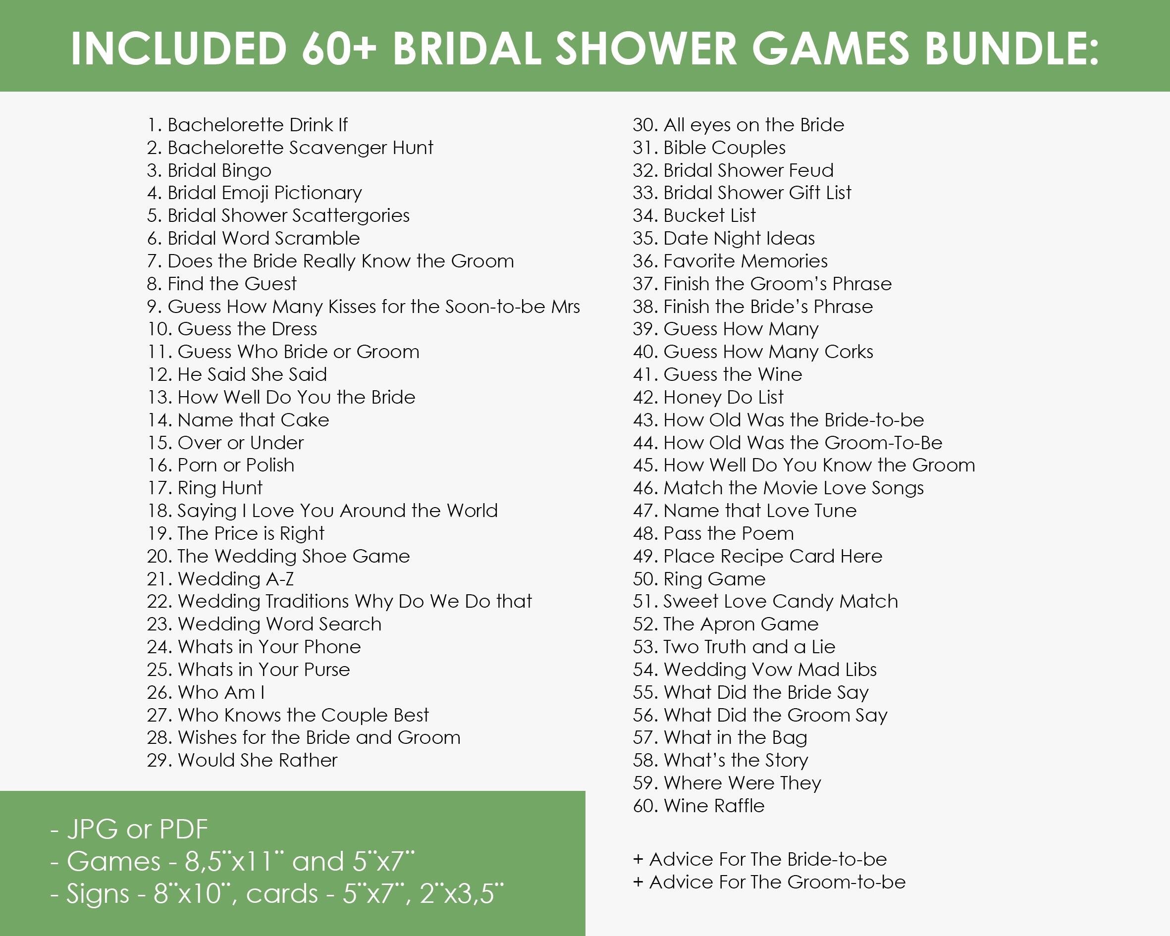 60 Lemons Bridal Shower Games BUNDLE Couple Shower Games - Etsy
