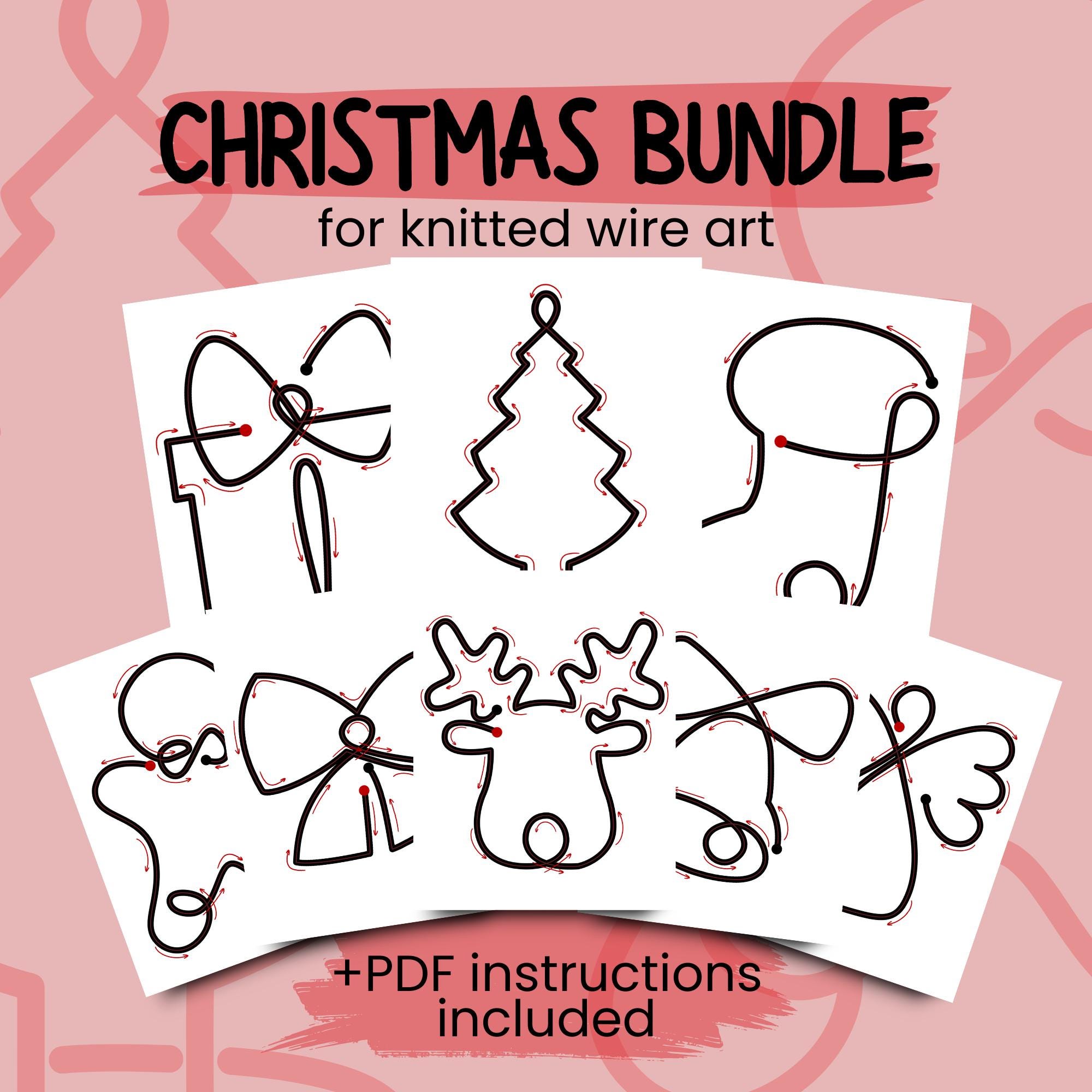 Christmas Knitted Wire Art Template, Bundle, Bending Template for 